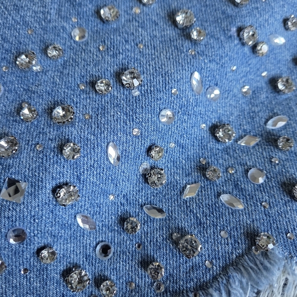 Embellished Slim Fit Flared Blue Jeans - Picture 10 of 10